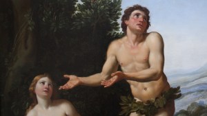 Detail of the painting “God reprimanding Adam and Eve”, by F. Zampieri (1625)