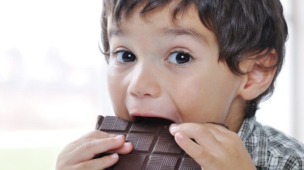 WEB3 LITTLE BOY EATING CHOCOLATE CANDY SWEETS Shutterstock