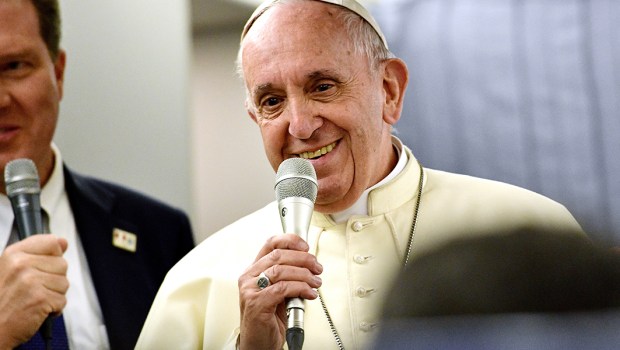 Pope Francis journalists Plane