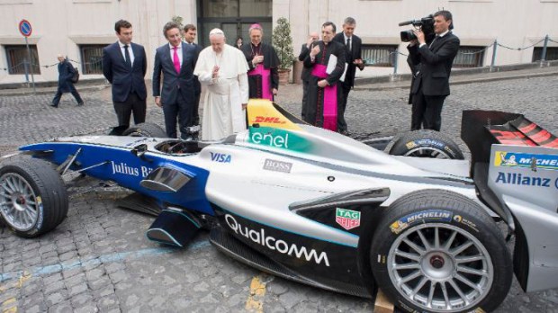 POPE FRANCIS FORMULA E CAR