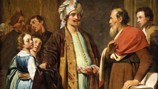 Elisee-refuse-les-presents-de-Naaman-par-Pieter-de-Grebber-1630-domaine-public
