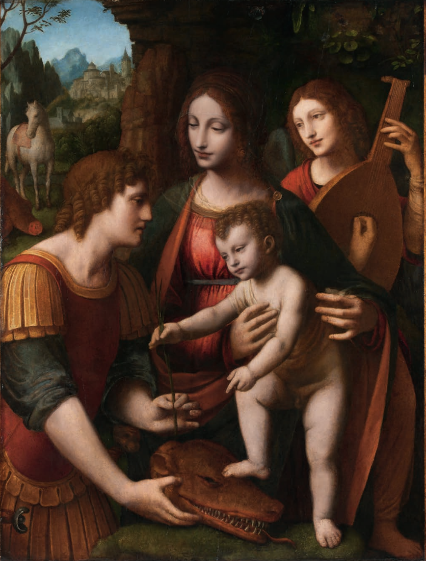 Luini , Vierge à l'Enfant avec saint Georges et un ange musicien