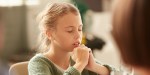child, girl, pray, table, meal