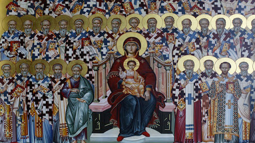 Vierge à L’Enfant entourée des Pères de l’Eglise – Eglise orthodoxe Saint-Georges à Paris &#8211; pt