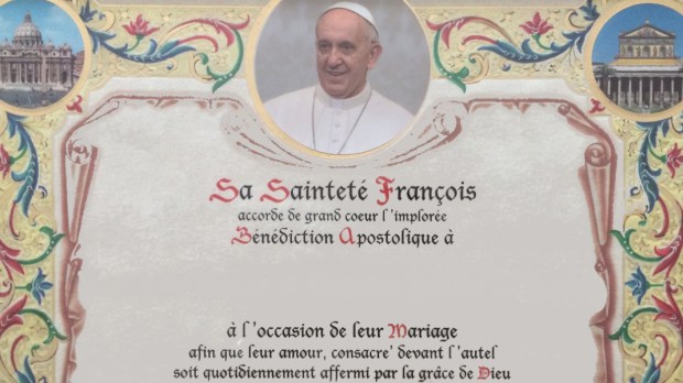 pape françois bénédiction apostolique