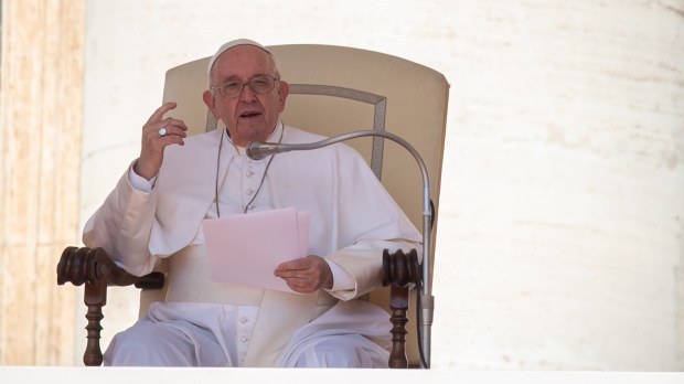 Pope Francis speech during his weekly general audience in saint Peter's square