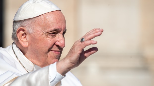 Pope Francis during his weekly general audience in St. Peter's square at the Vatican