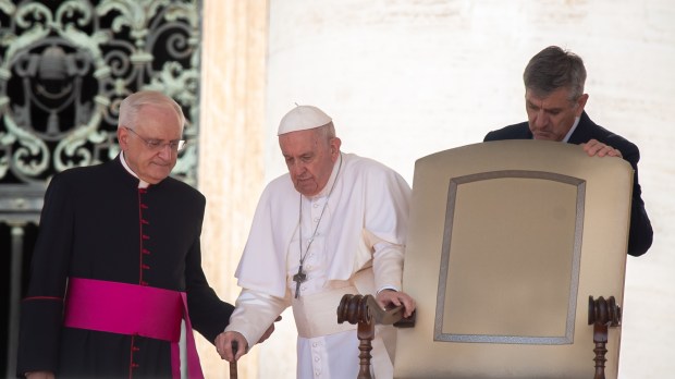 Pope Francis during his weekly general audience in St. Peter's square at the Vatican