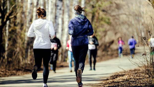 woman trail course