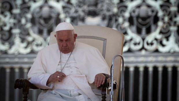 Pope Francis during his weekly general audience in St. Peter's square at the Vatican on June 05, 2024.