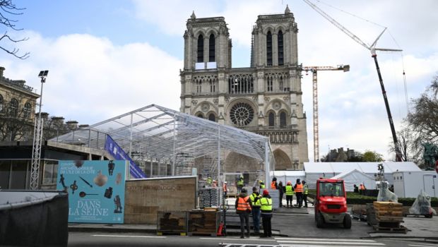 Notre-Dame de Paris cathedral is pictured a few days before its reopening, on November 26, 2024. The Notre-Dame Cathedral is set to re-open early December 2024, with a planned weekend of ceremonies on December 7 and 8, 2024, five years after the 2019 fire which ravaged the world heritage landmark and toppled its spire. Some 250 companies and hundreds of experts were mobilised for the five-year restoration costing hundreds of millions of euros.